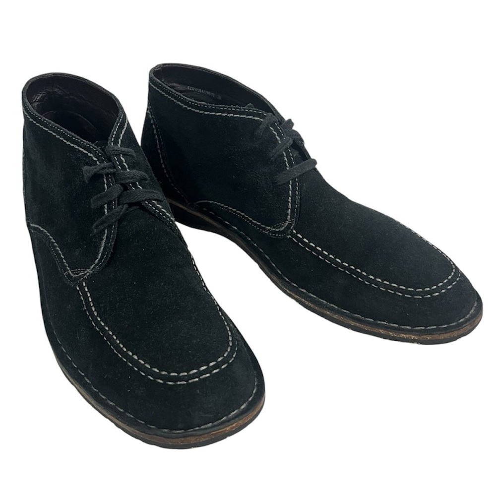 John Varvatos Chukka Boots Midnight Black Suede Lace-Up Size 12